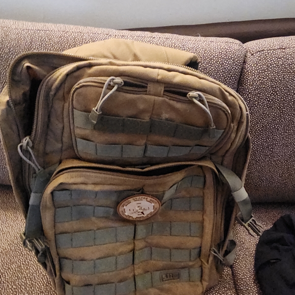 5.11 Tactical Tan and Green Rugged Backpack with MOLLE System - Picture 1 of 5